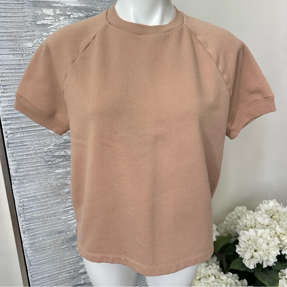 PINK Victoria's Secret Tan Short Sleeve Sweatshirt Size S
